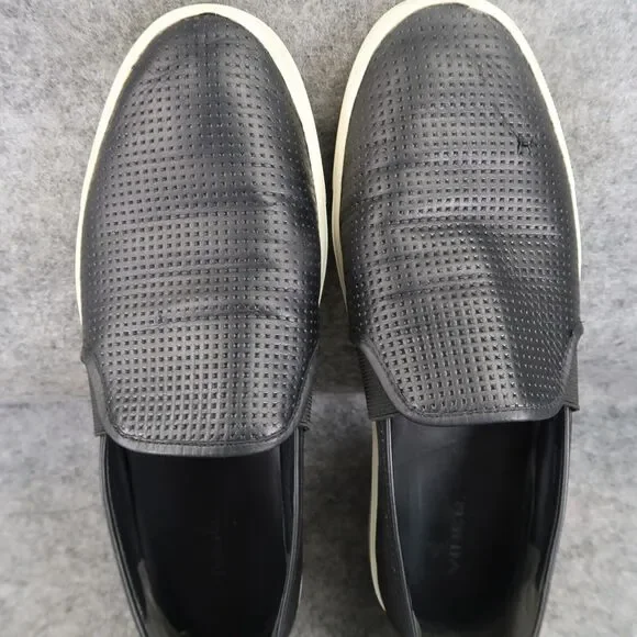 Vince Shoes Womens 9 Sneakers Slip On Leather Casual Classic Lifestyle Black Low - Picture 9 of 15